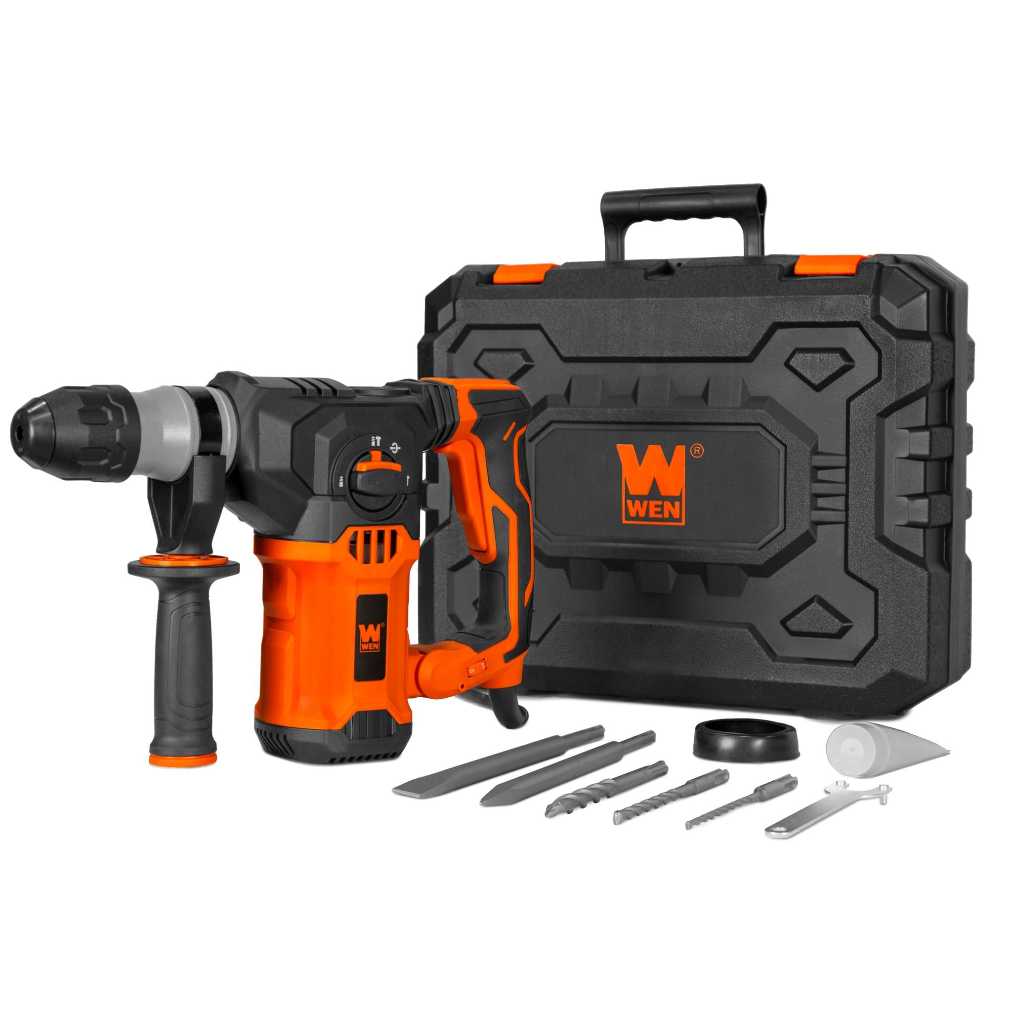 WEN RH1042 12-Amp 1-3 16-Inch Variable Speed SDS Plus Corded Rotary Hammer Kit with Case, Chisels, and Drill Bits Discount