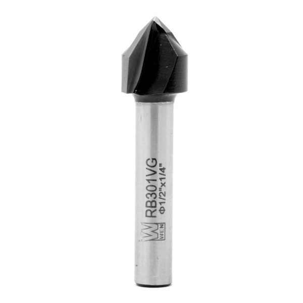 WEN RB301VG 1 2 in. V-Groove Carbide-Tipped Router Bit with 1 4 in. Shank and 1 2 in. Cutting Length Online now - Image 5