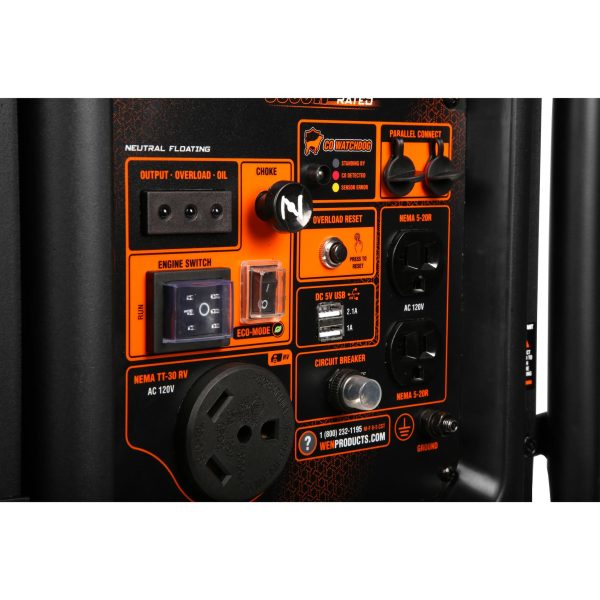 WEN DF402iX RV-Ready 4000-Watt Dual Fuel Open Frame Inverter Generator with CO Shutdown Sensor Discount - Image 5