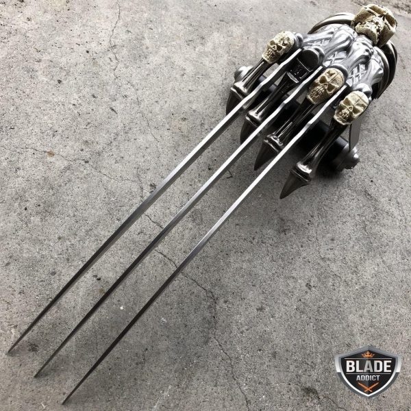 17  Wolverine Claw & Skull Skeleton Knife Dagger w  Handle Fixed Blade on Sale - Image 2